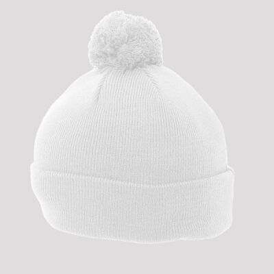 Knit Fold Over Pom-Pom Beanie Thumbnail