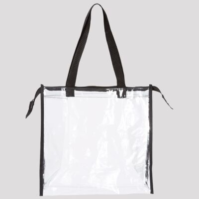 Clear Tote with Gusseted And Zippered Top Thumbnail