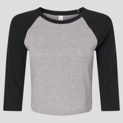 Women's Micro Rib Three-Quarter Raglan Sleeve Baby Tee Thumbnail