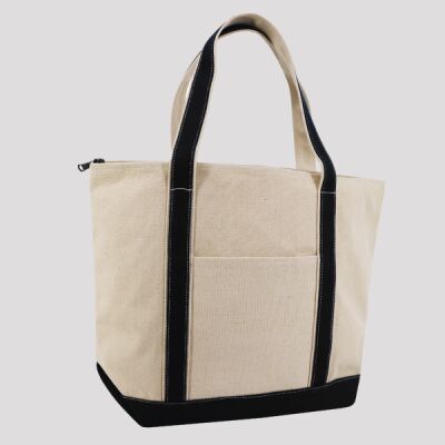 Zippered XL Cotton Canvas Resort Tote Thumbnail