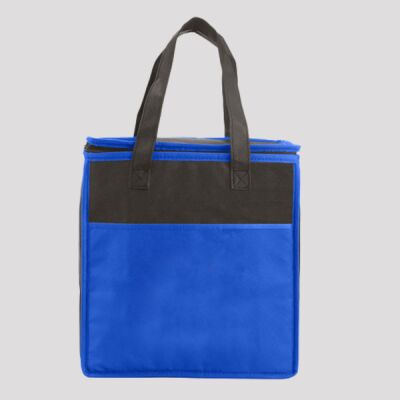 Two-Tone Flat Top Insulated Non-Woven Shopping Tote Bag Thumbnail