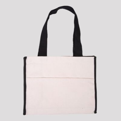 Cotton Gusset Accent Box Tote Bag Thumbnail