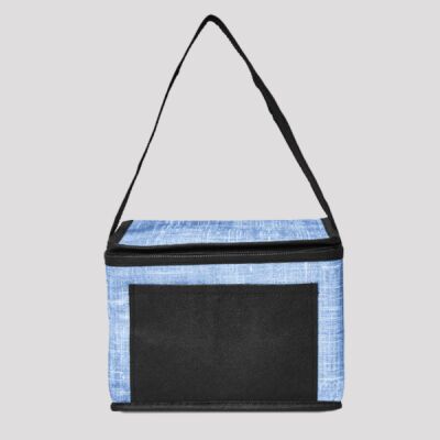 Denim Pattern Non-Woven 6-Pack Lunch Cooler Bag Thumbnail
