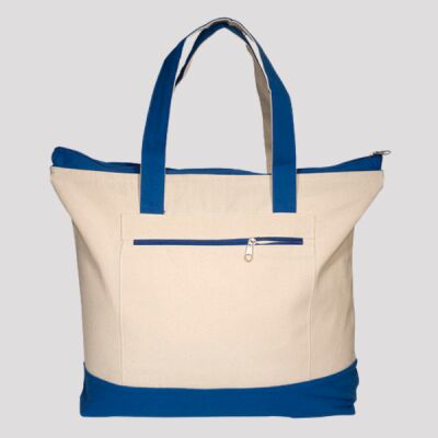 Zippered Cotton Canvas Tote Bag Thumbnail