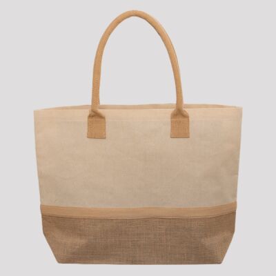 Wanderlust Laminated Jute & Canvas Tote Bag Thumbnail