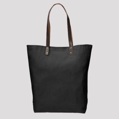 Urban Cotton Tote Bag with Leather Handles Thumbnail