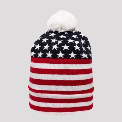 Americana Watch Cap W/Pom Thumbnail