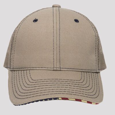 Twill Mesh Back W/Flag Sandwich Visor Thumbnail