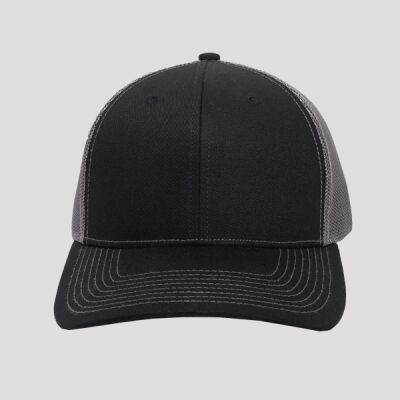 Structured Trucker With Solid Mesh Back Hat Thumbnail