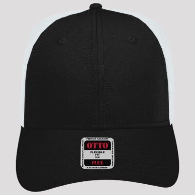 OTTO CAP "OTTO FLEX" Fitted 6 Panel Low Profile Mesh Back Trucker Hat Thumbnail
