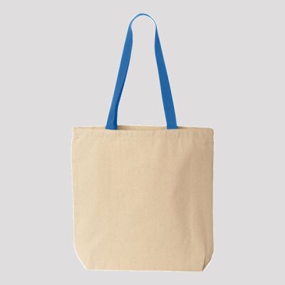 Natural Tote with Contrast-Color Handles Thumbnail
