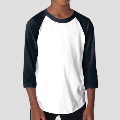 BB253 Youth Poly-Cotton 3/4 Sleeve Raglan Thumbnail