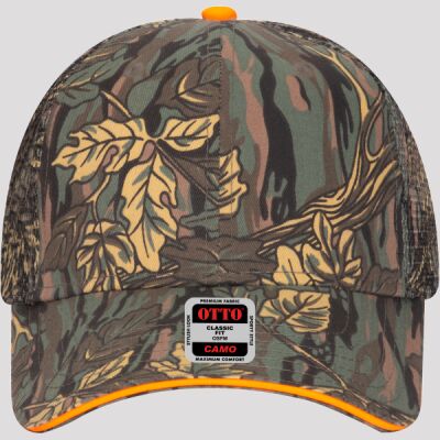 OTTO CAP Camouflage 6 Panel Low Profile Mesh Back Trucker Hat Thumbnail