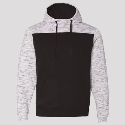 Men's Mélange Fleece Colorblocked Hooded Sweatshirt Thumbnail