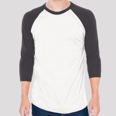 Unisex USA-Made 50/50 Poly/Cotton Raglan Three-Quarter Sleeve Tee Thumbnail