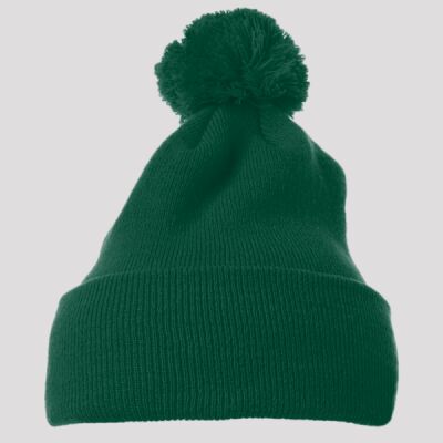 Cuffed Knit Beanie with Pom Pom Thumbnail