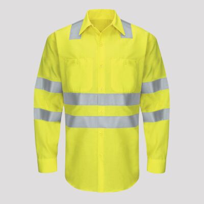 Men's Tall Enhanced & Hi-Visibility Long Sleeve Work Shirt Thumbnail