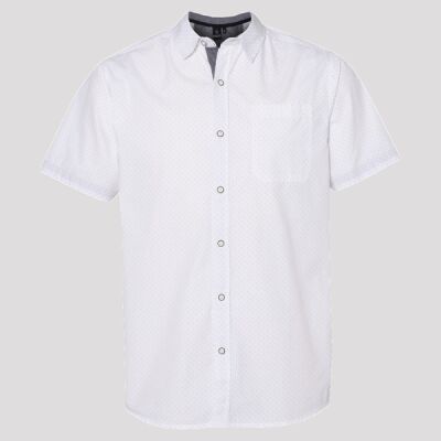 Men's Peached Printed Poplin Short Sleeve Shirt Thumbnail