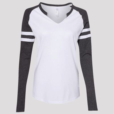 Women's Fine Jersey Mash Up Long Sleeve T-Shirt Thumbnail