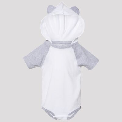 Infant Fine Jersey Raglan Bodysuit with Hood & Ears Thumbnail