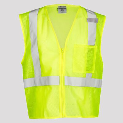 Unisex Single Pocket Zipper Mesh Vest Thumbnail