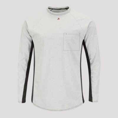 Men's Long Sleeve FR Two-Tone Base Layer with Concealed Chest Pocket - EXCEL FR Thumbnail