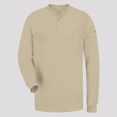 Men's Tall Long Sleeve Tagless Henley Shirt Thumbnail