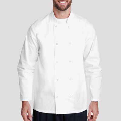 Unisex Studded Front Long-Sleeve Chef's Jacket Thumbnail
