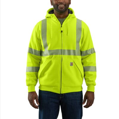 HIGH-VISIBILITY LOOSE FIT MIDWEIGHT THERMAL-LINED FULL-ZIP CLASS 3 SWEATSHIRT Thumbnail
