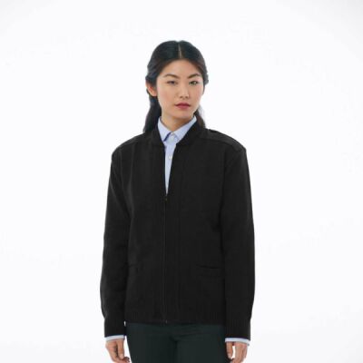 Crew Neck Zip Front “Commando” with Pockets, Velcro Epaulets, Poly-Cotton Shoulder and Elbow Patches Thumbnail