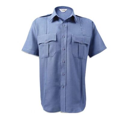Bravo, 5.25 oz/yd2 Twill Weave, Short Sleeve Medium Blue  Thumbnail