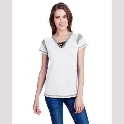LAT Ladies' Gameday Lace Up T-Shirt Thumbnail