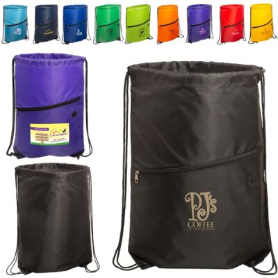 INCLINE DRAWSTRING BACKPACK WITH ZIPPER Thumbnail