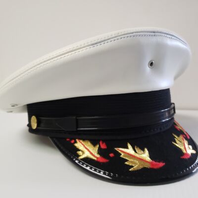 Bayly4FlamesWhiteLeatheretteMilitaryAirCap Thumbnail