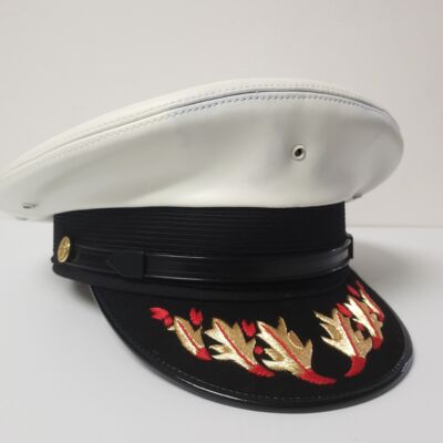 Bayly6FlamesWhiteLeatheretteMilitaryAirCap Thumbnail